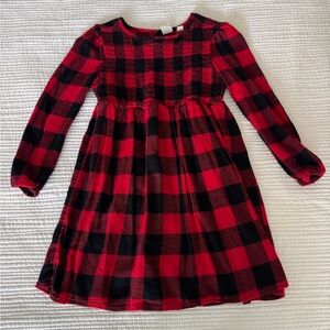 Gap smocked buffalo check dress